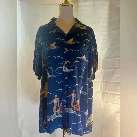Vintage Ralph Lauren Blue Bird Patterned Shirt - Picture 4 of 6